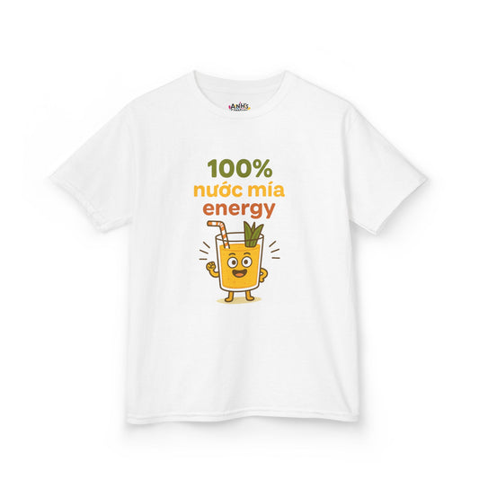 Youth Funny Graphic Tee - "100% Nuoc Mia Energy"