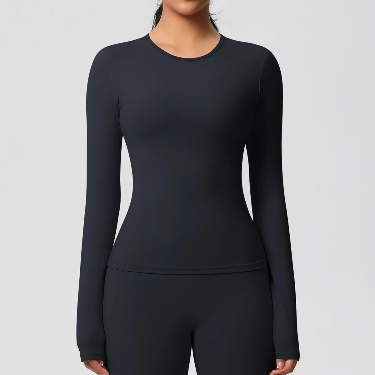 Women’s Long Sleeve Workout Top — Breathable & High Elastic
