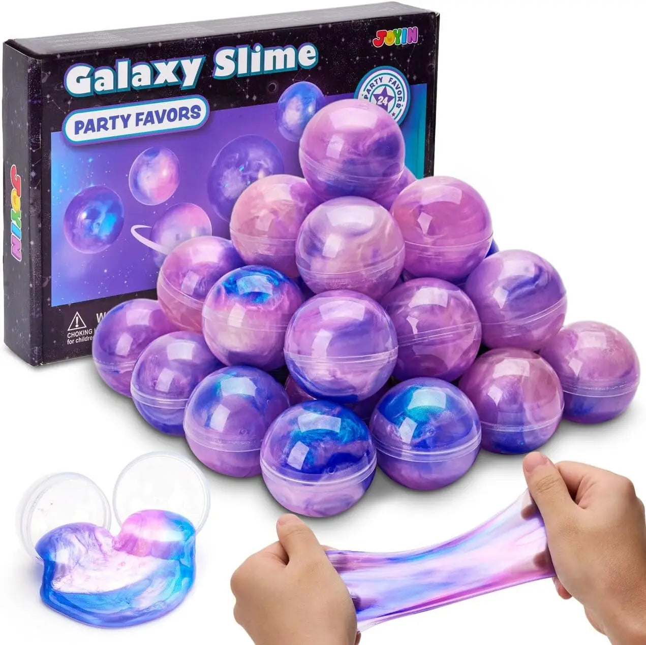 Joyfy 24 Pcs Mini Slime Party Favors — Multicolor Galaxy Slime Balls