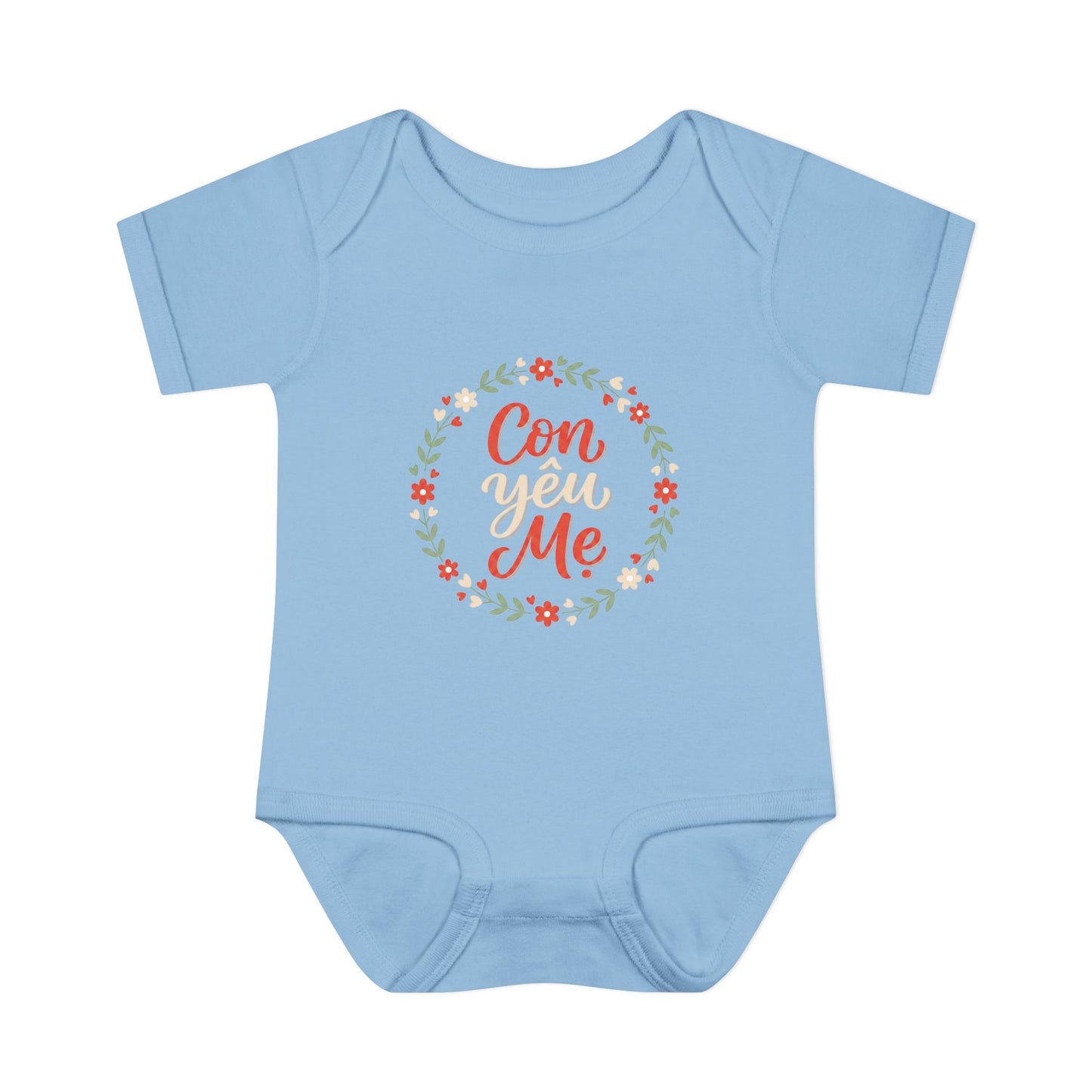 "Con Yêu Mẹ" Baby Onesie — Vietnamese American 'I Love Mom' Newborn Bodysuit, Cute Mother's Day Baby Gift
