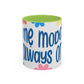 "Mẹ Mode: Always On" Floral Accent Coffee Mug (Blue) — Vietnamese American Mom Mug