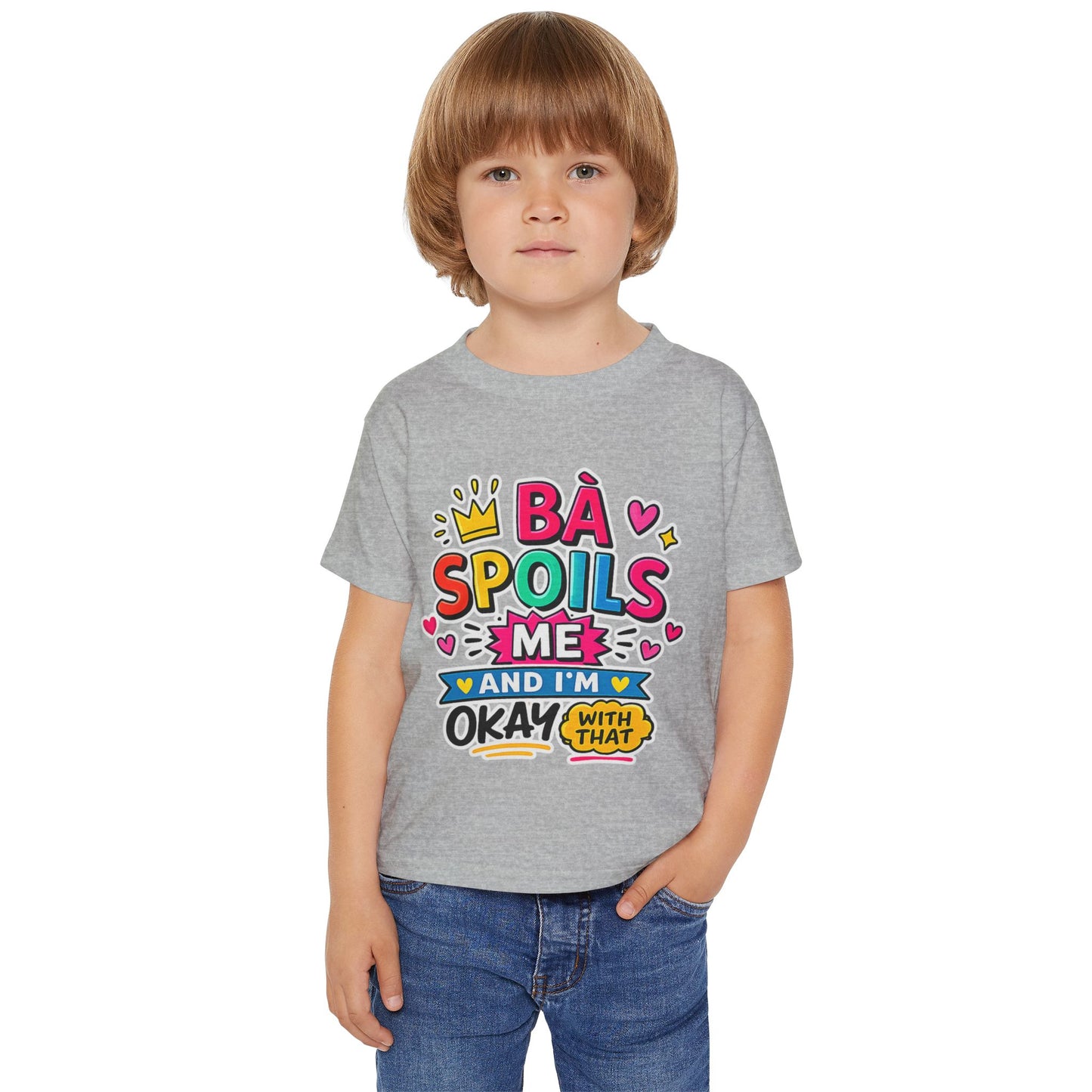 "Bà Spoils Me and I'm Okay With That" Toddler Tee — Funny Vietnamese American Grandma Spoiled Kids Shirt