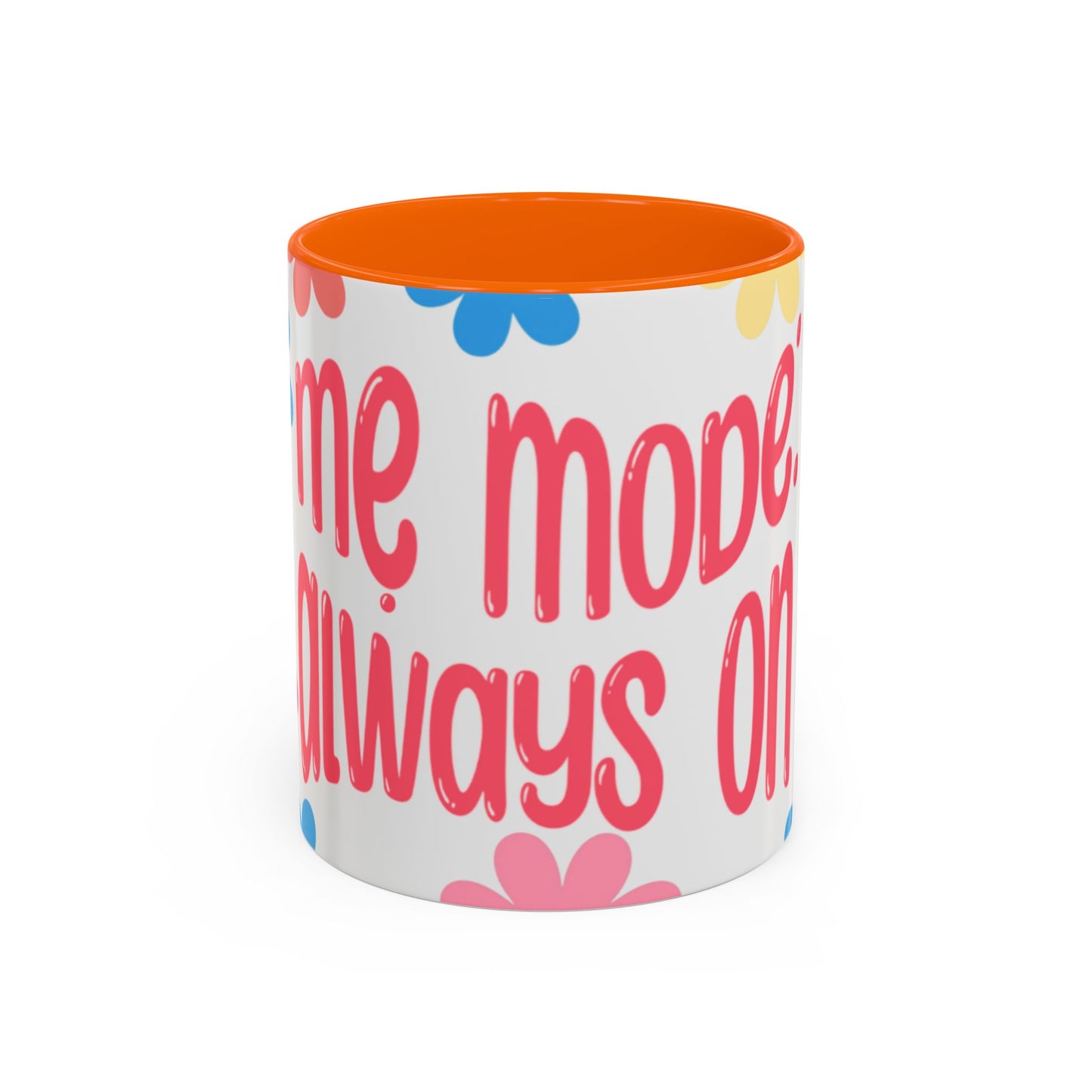 "Mẹ Mode: Always On" Floral Accent Coffee Mug (Pink) — Vietnamese American Mom Mug