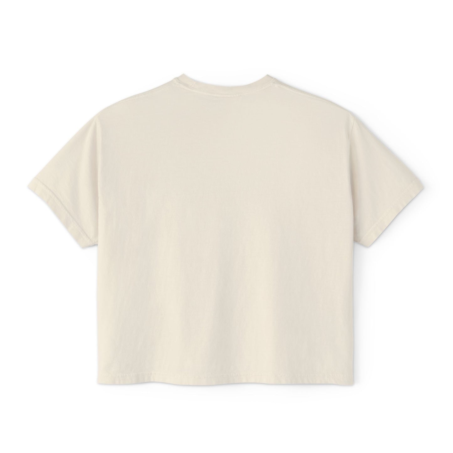 California Poppy Women's Boxy Tee — Minimal Floral Crop T-Shirt