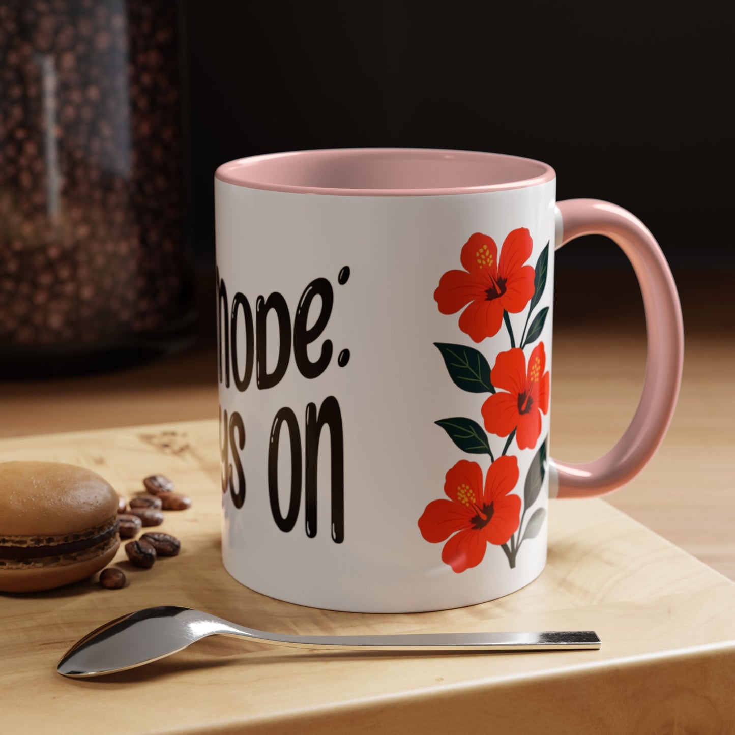 "Mẹ Mode: Always On" Red Floral Coffee Mug for Vietnamese American Moms