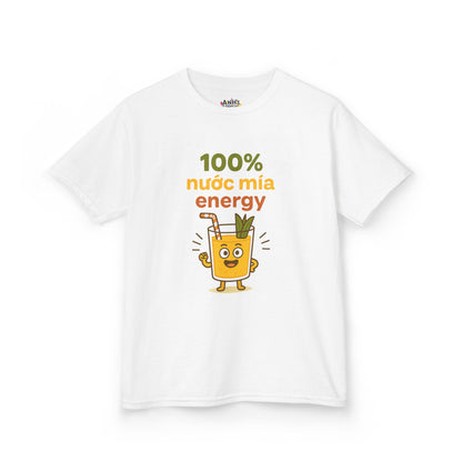 Youth Funny Graphic Tee - "100% Nuoc Mia Energy"