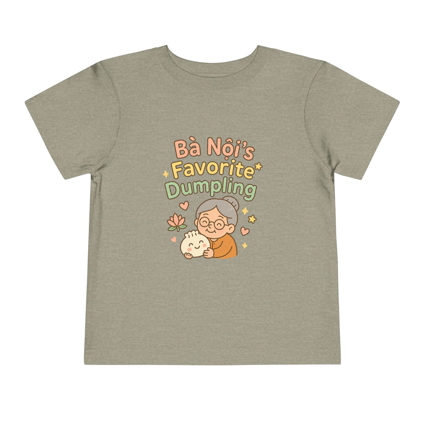 "Bà Nội's Favorite Dumpling" Toddler Tee — Vietnamese American Paternal Grandma Kids Shirt, Cute Dumpling Bond Gift