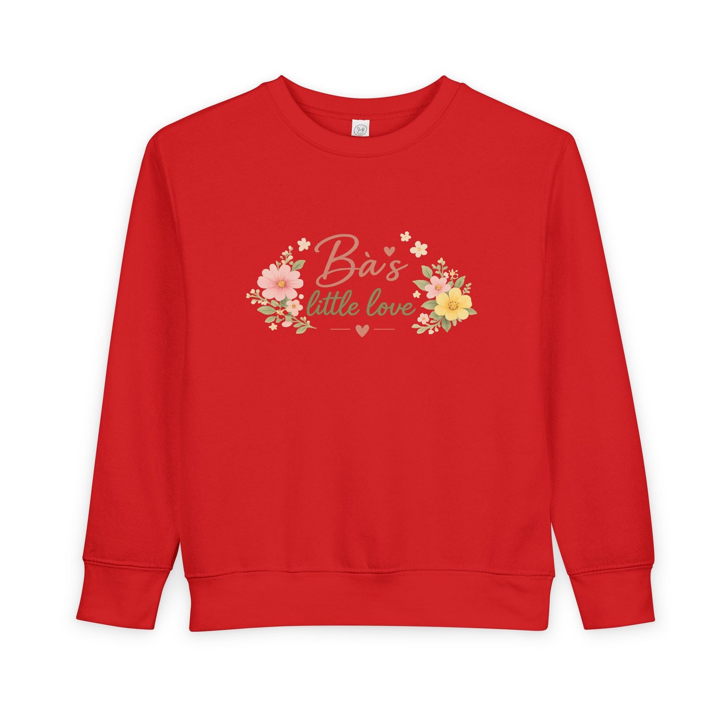"Bà’s Little Love" Floral Vietnamese American Inspired Grandma Loving Toddler Sweatshirt