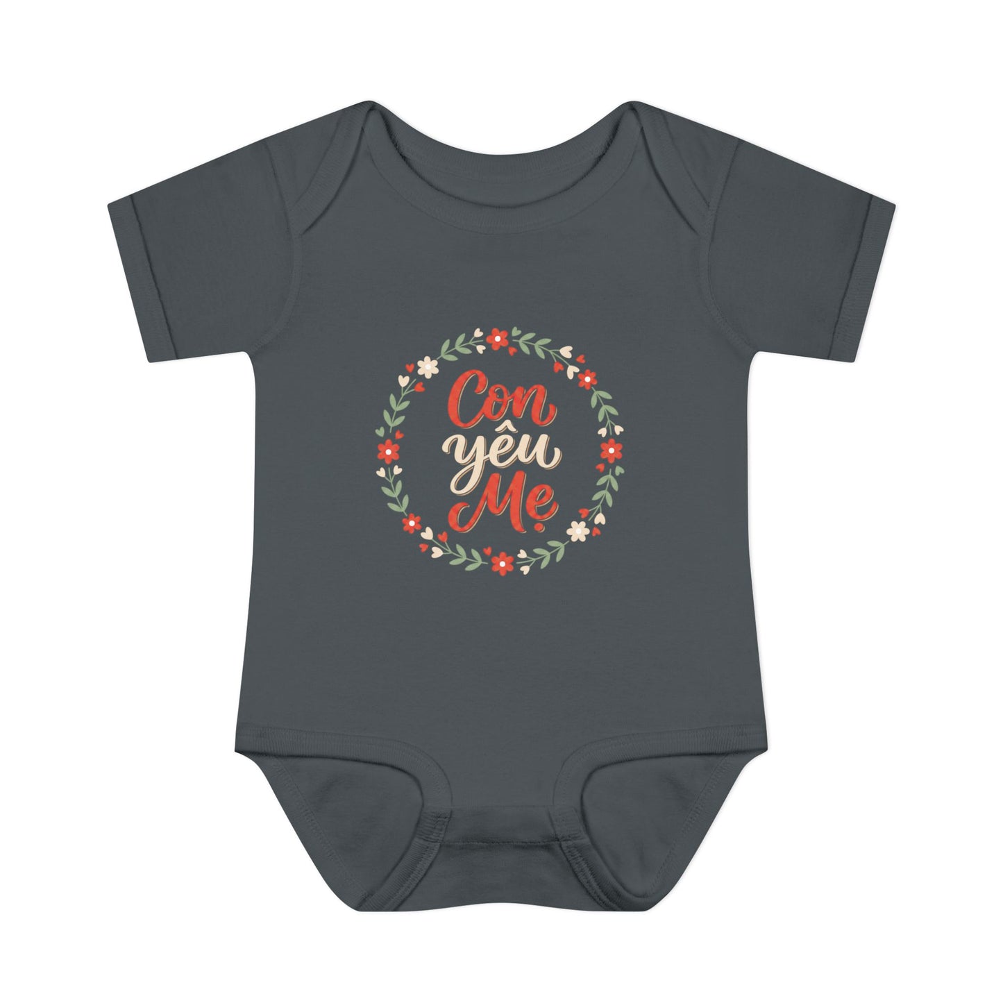 "Con Yêu Mẹ" Baby Onesie — Vietnamese American 'I Love Mom' Newborn Bodysuit, Cute Mother's Day Baby Gift