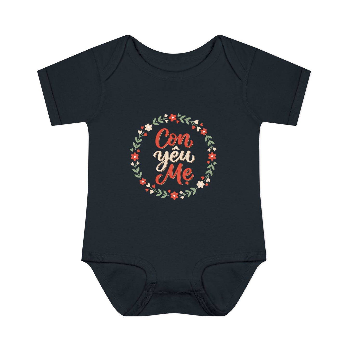 "Con Yêu Mẹ" Baby Onesie — Vietnamese American 'I Love Mom' Newborn Bodysuit, Cute Mother's Day Baby Gift