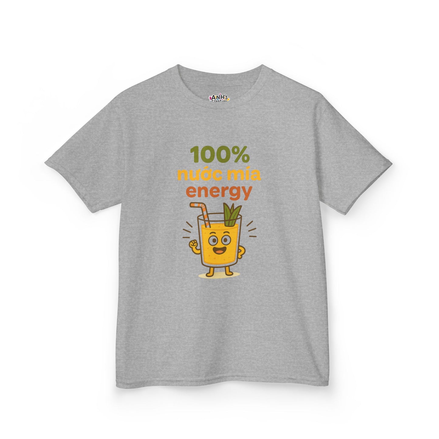 Youth Funny Graphic Tee - "100% Nuoc Mia Energy"