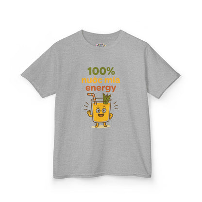 Youth Funny Graphic Tee - "100% Nuoc Mia Energy"