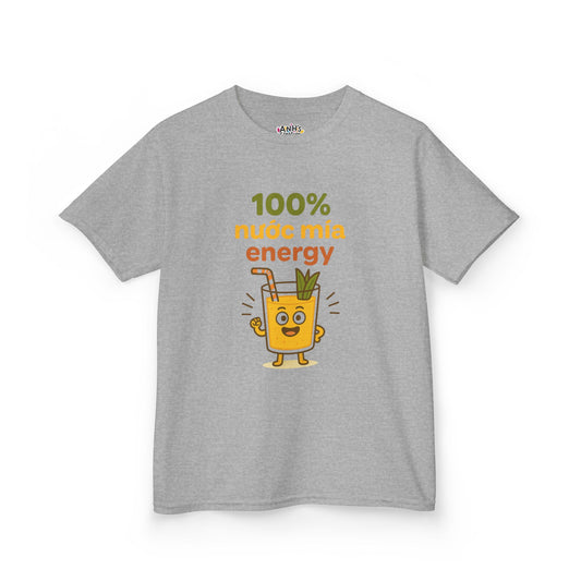 Youth Funny Graphic Tee - "100% Nuoc Mia Energy"