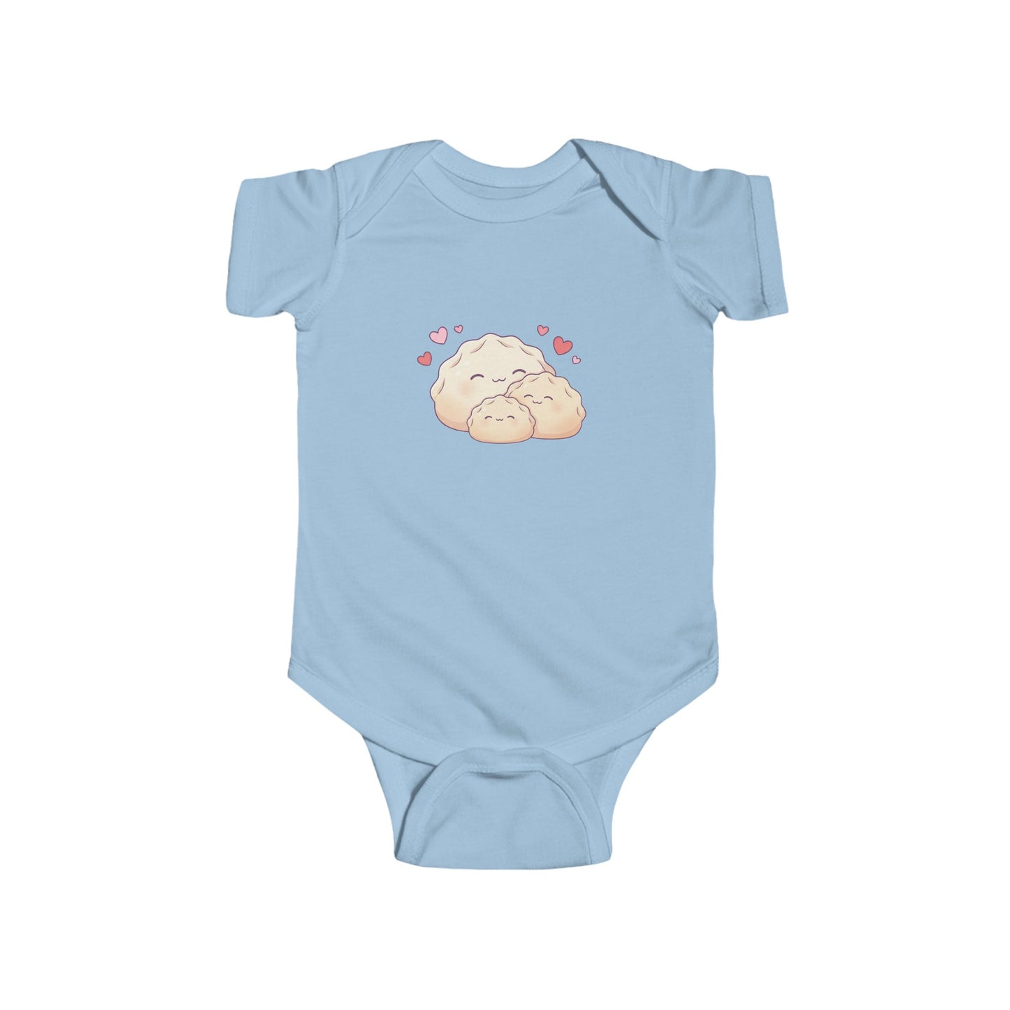Dumplings Cuddling Baby Onesie — Kawaii Vietnamese American Newborn Bodysuit, Cute Asian Foodie Baby Gift
