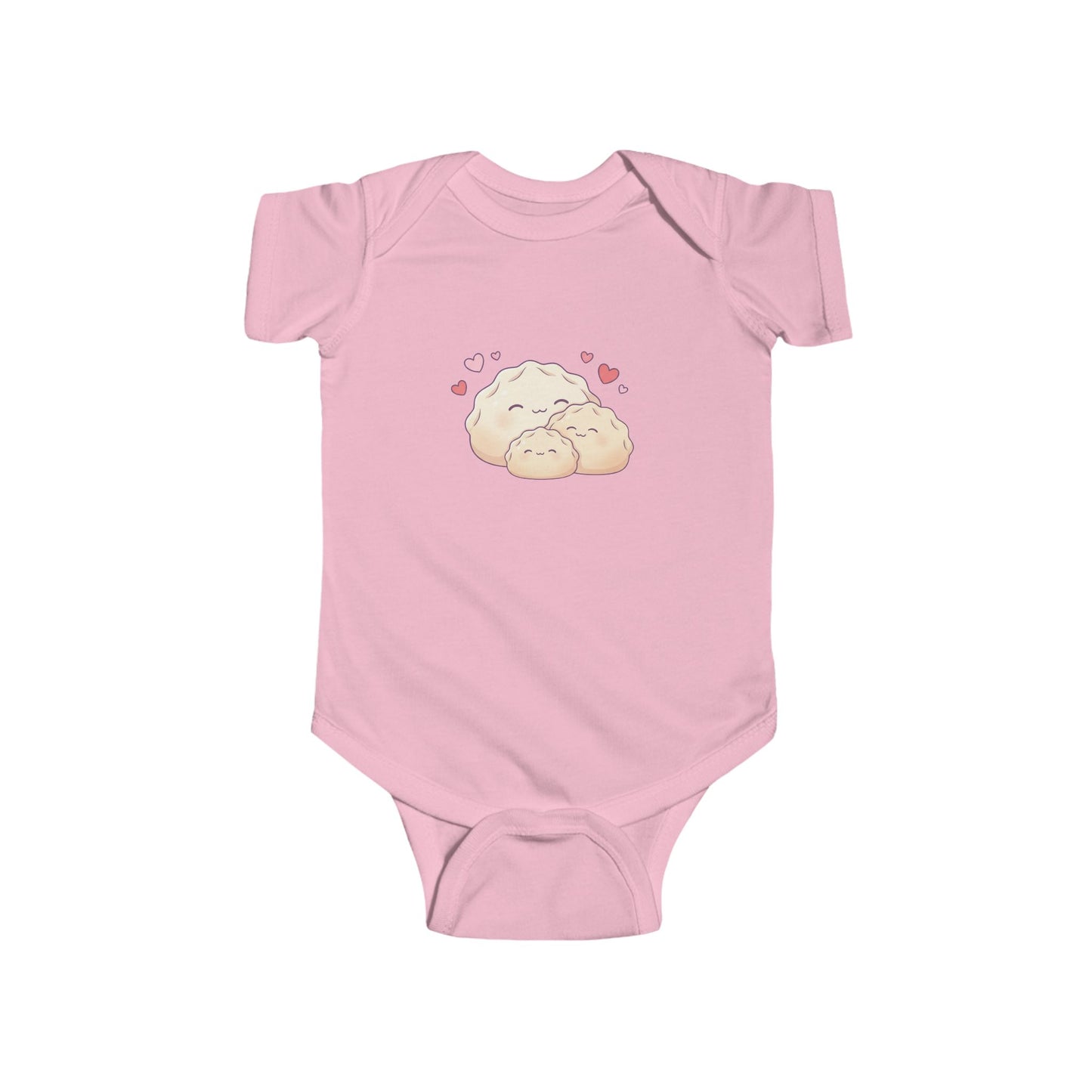 Dumplings Cuddling Baby Onesie — Kawaii Vietnamese American Newborn Bodysuit, Cute Asian Foodie Baby Gift