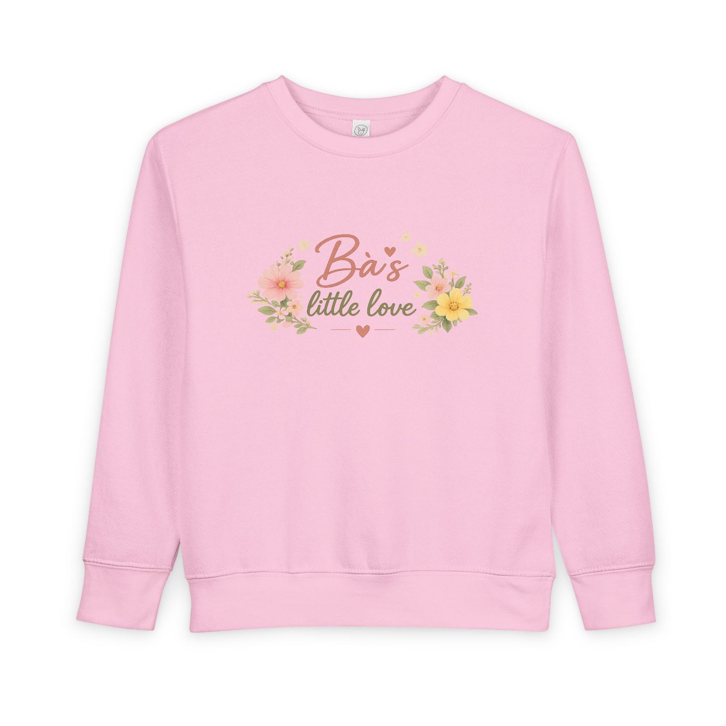 "Bà’s Little Love" Floral Vietnamese American Inspired Grandma Loving Toddler Sweatshirt