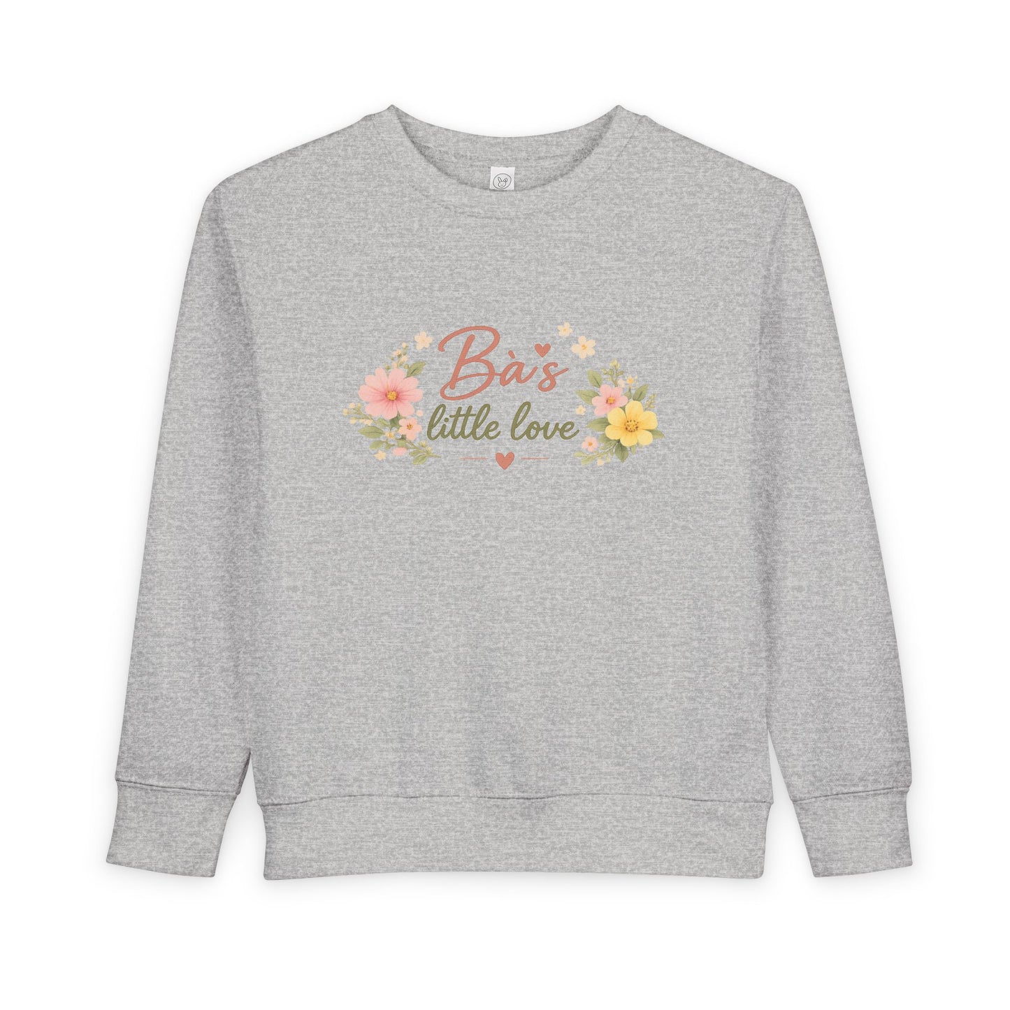 "Bà’s Little Love" Floral Vietnamese American Inspired Grandma Loving Toddler Sweatshirt
