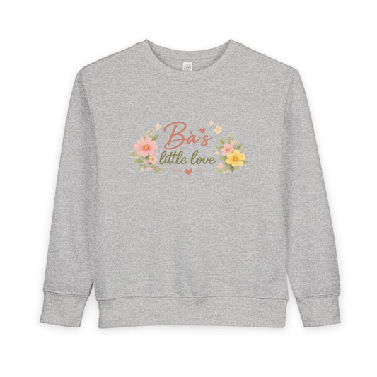"Bà’s Little Love" Floral Vietnamese American Inspired Grandma Loving Toddler Sweatshirt
