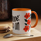 "Mẹ Mode: Always On" Red Floral Coffee Mug for Vietnamese American Moms