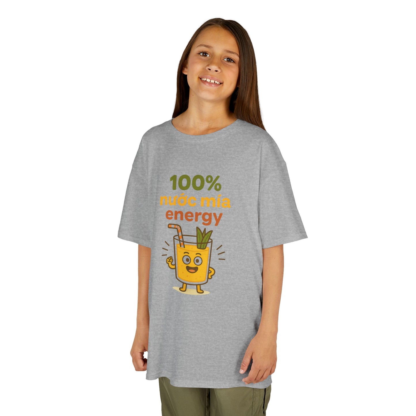 Youth Funny Graphic Tee - "100% Nuoc Mia Energy"
