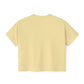 California Poppy Women's Boxy Tee — Minimal Floral Crop T-Shirt