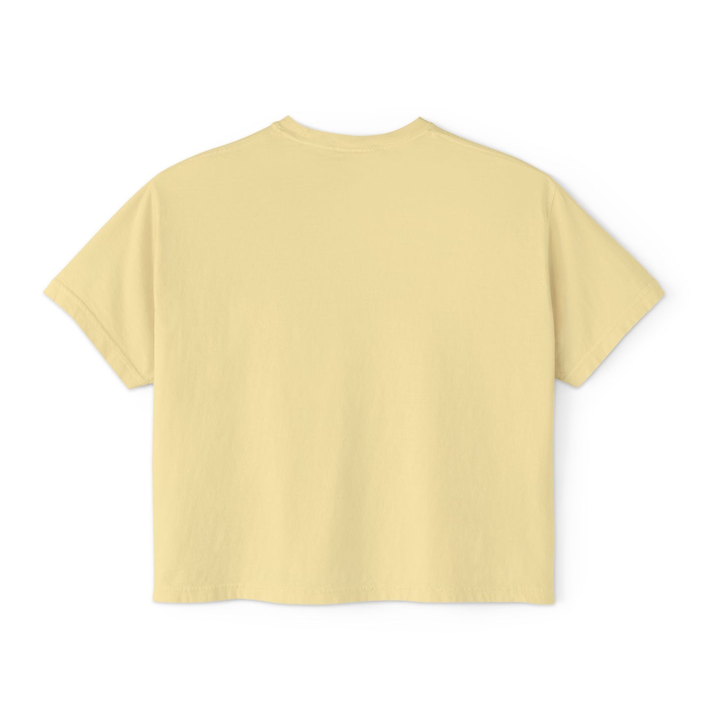 California Poppy Women's Boxy Tee — Minimal Floral Crop T-Shirt