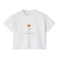 California Poppy Women's Boxy Tee — Minimal Floral Crop T-Shirt