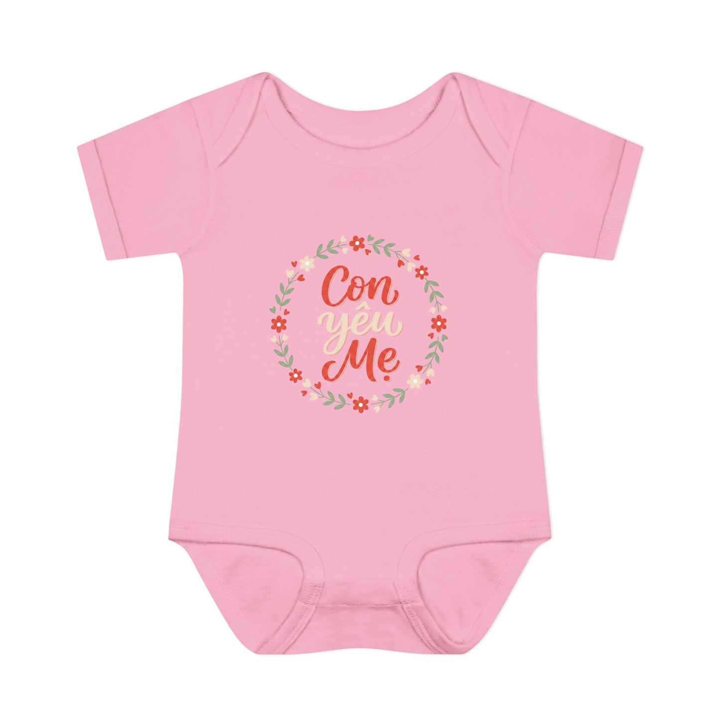 "Con Yêu Mẹ" Baby Onesie — Vietnamese American 'I Love Mom' Newborn Bodysuit, Cute Mother's Day Baby Gift