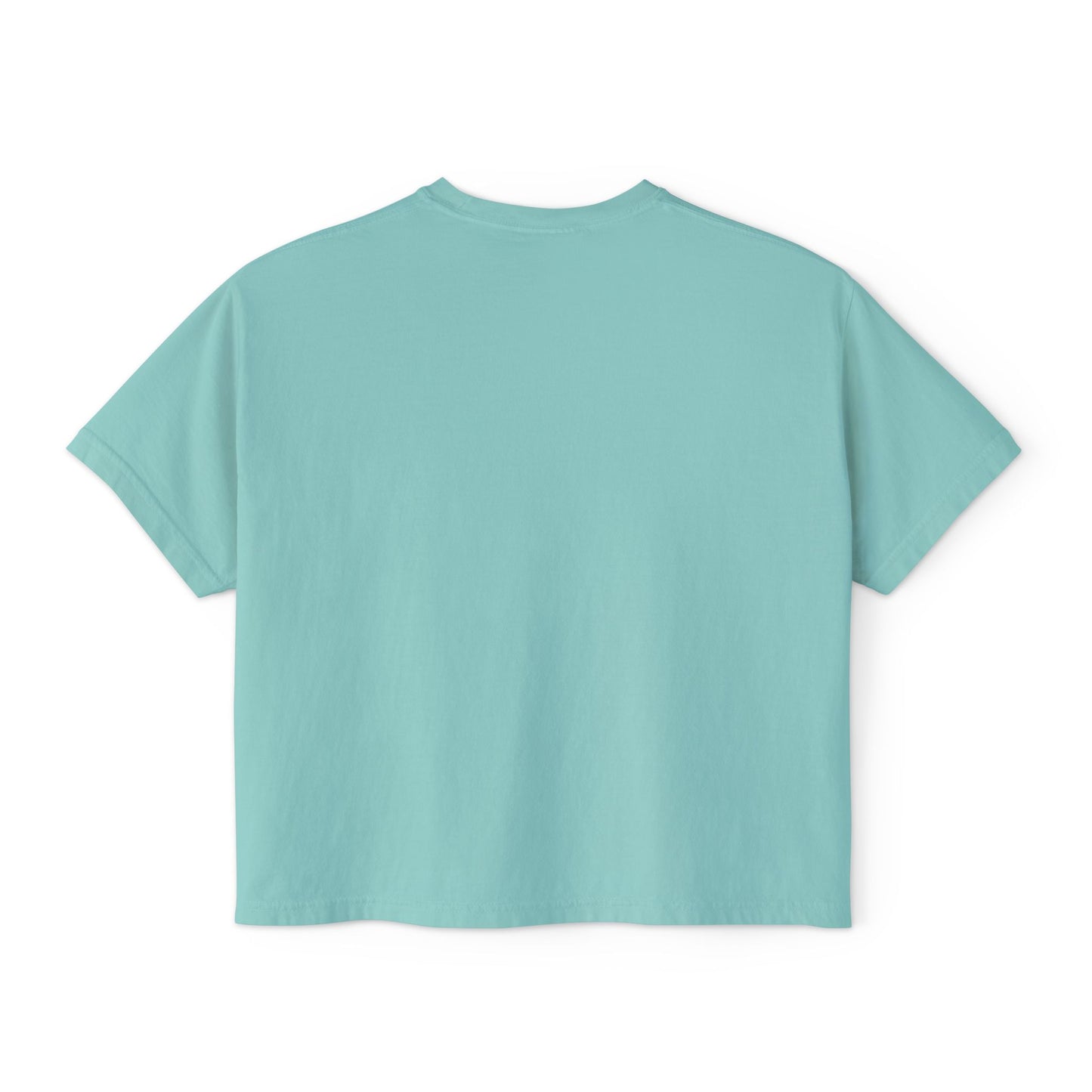 California Poppy Women's Boxy Tee — Minimal Floral Crop T-Shirt