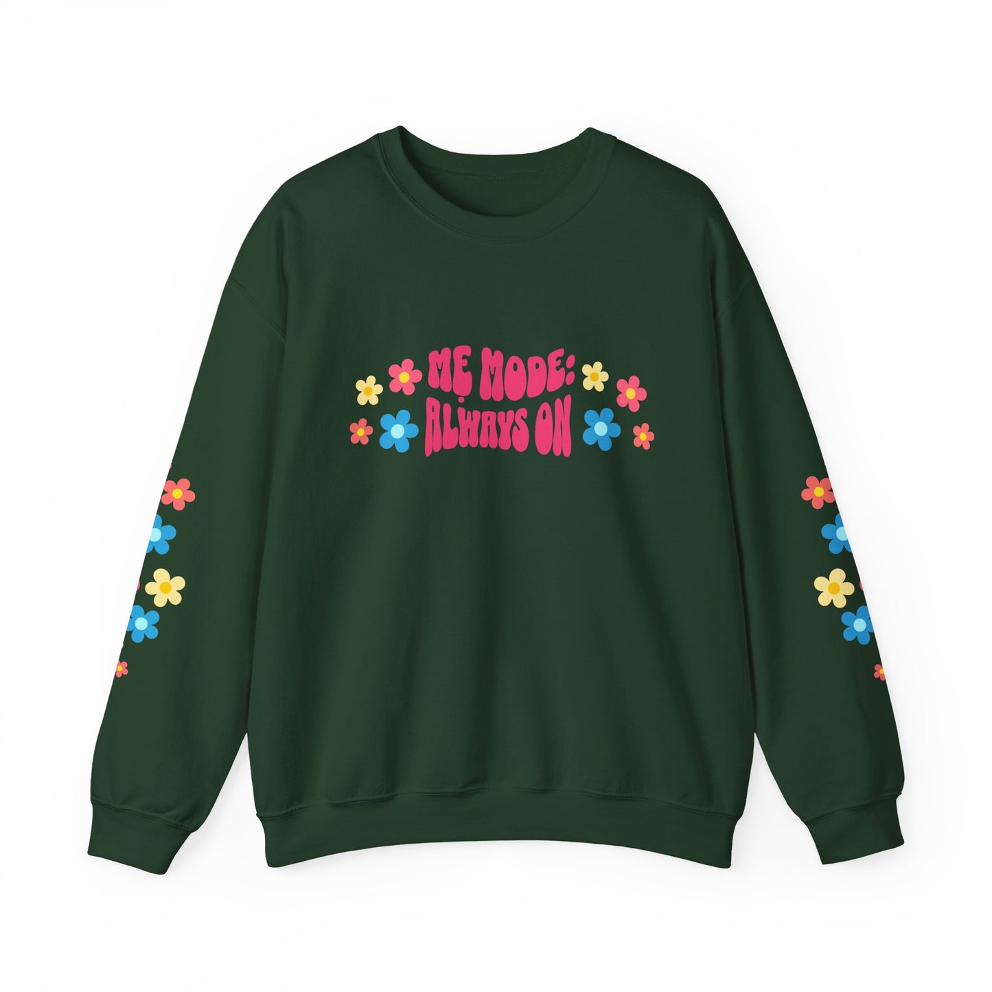 "Mẹ Mode: Always On" Vietnamese American Mom Floral Crewneck Sweatshirt