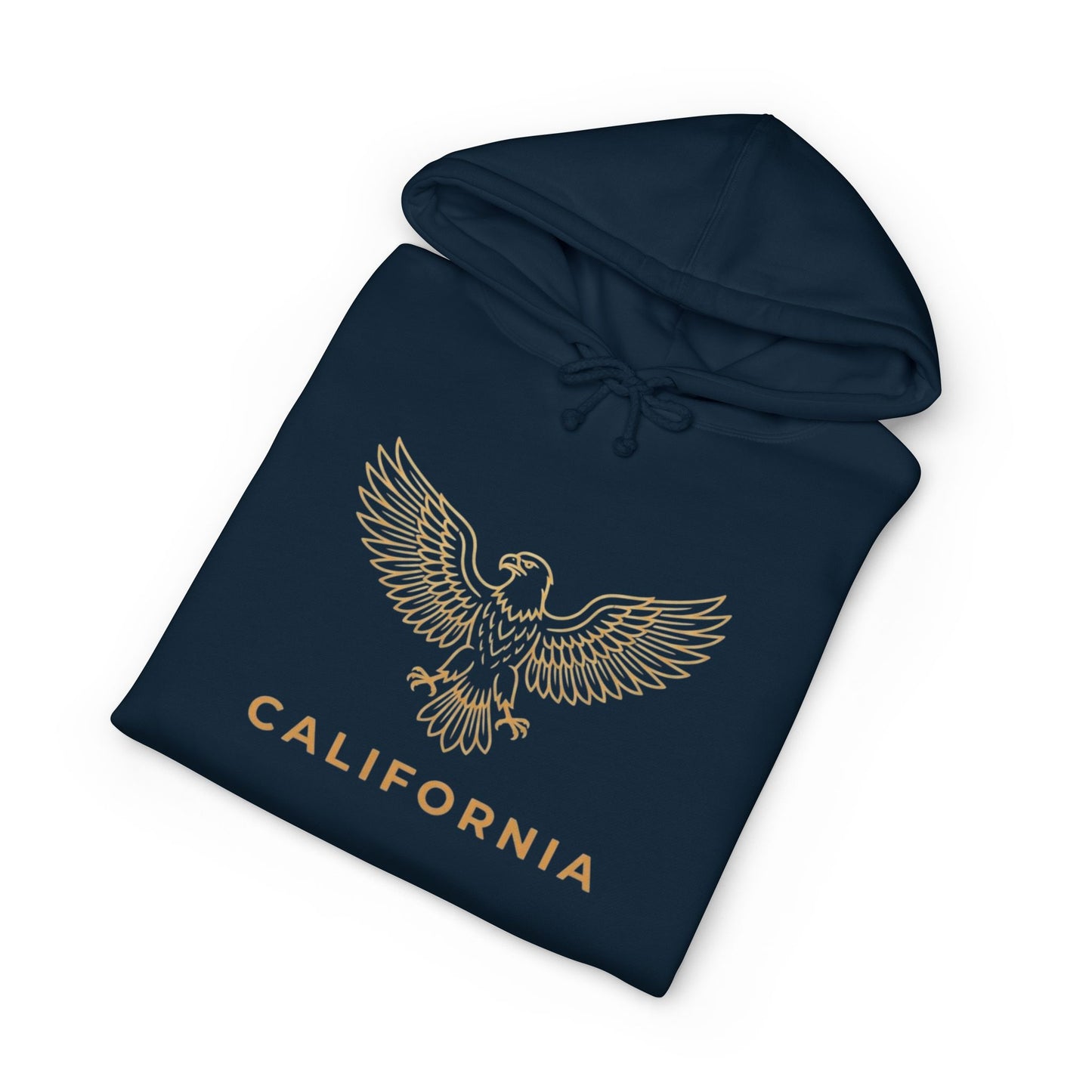 California Eagle Hoodie — Minimal Gold Graphic Pullover
