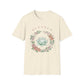 "Blessed" Floral T-Shirt — Succulent & Rose Wreath Graphic Tee