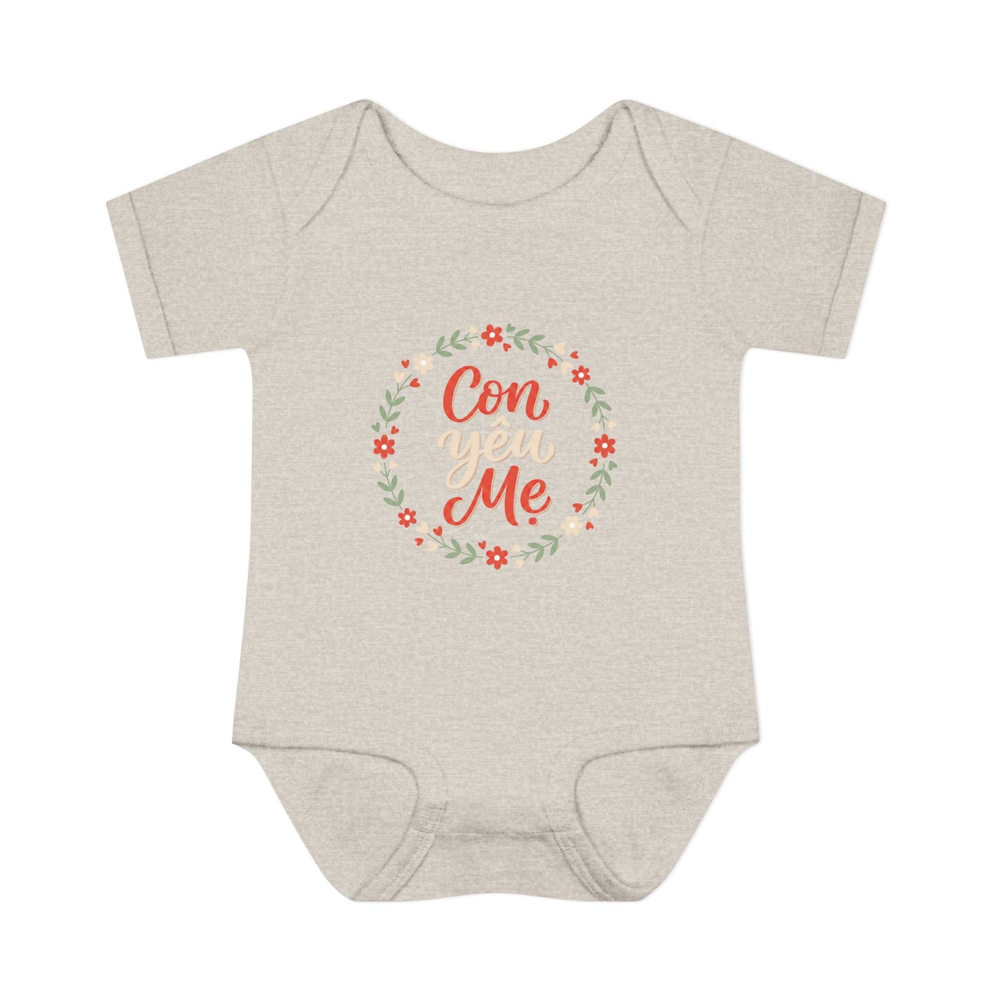 "Con Yêu Mẹ" Baby Onesie — Vietnamese American 'I Love Mom' Newborn Bodysuit, Cute Mother's Day Baby Gift