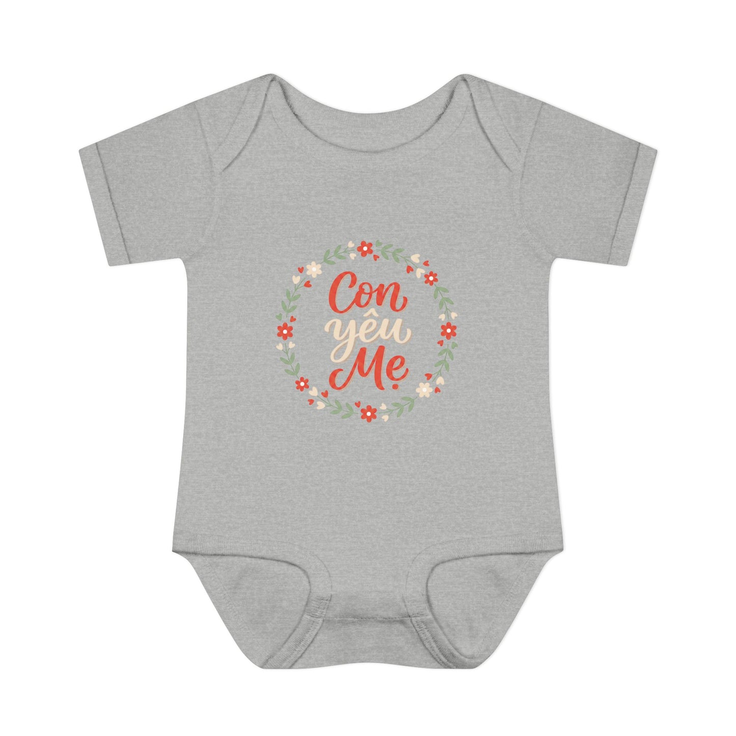 "Con Yêu Mẹ" Baby Onesie — Vietnamese American 'I Love Mom' Newborn Bodysuit, Cute Mother's Day Baby Gift