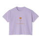 California Poppy Women's Boxy Tee — Minimal Floral Crop T-Shirt