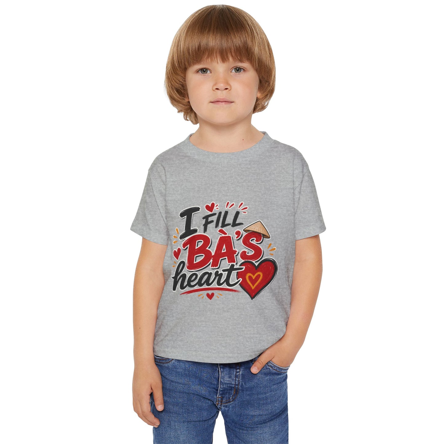 "I Fill Bà's Heart" Colorful Vietnamese American Toddler T-Shirt