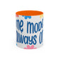 "Mẹ Mode: Always On" Floral Accent Coffee Mug (Blue) — Vietnamese American Mom Mug