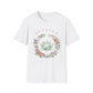 "Blessed" Floral T-Shirt — Succulent & Rose Wreath Graphic Tee
