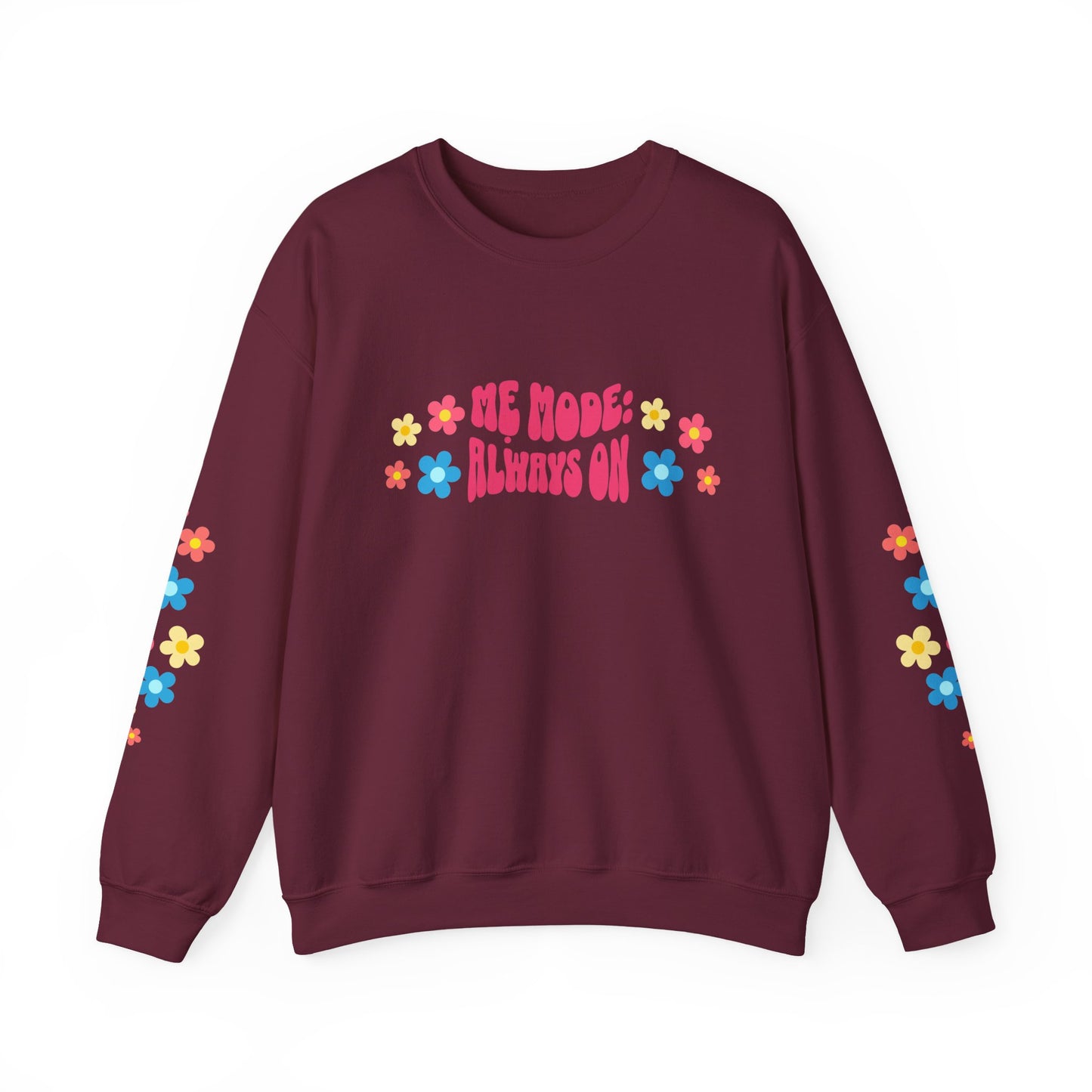 "Mẹ Mode: Always On" Vietnamese American Mom Floral Crewneck Sweatshirt