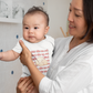 "Con Yêu Ba Má" Baby Onesie — Vietnamese American 'I Love Mom & Dad' Newborn Bodysuit, Cute Dumpling Family Gift