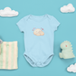 Dumplings Cuddling Baby Onesie — Kawaii Vietnamese American Newborn Bodysuit, Cute Asian Foodie Baby Gift