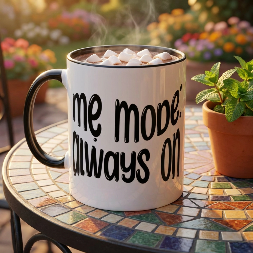 "Mẹ Mode: Always On" Accent Rim Coffee Mug for Vietnamese American Mothers