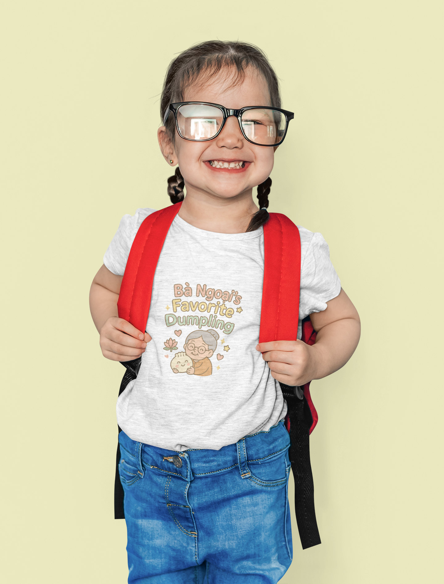"Bà Ngoại's Favorite Dumpling" Toddler Tee — Vietnamese American Maternal Grandma Kids Shirt, Cute Dumpling Bond Gift