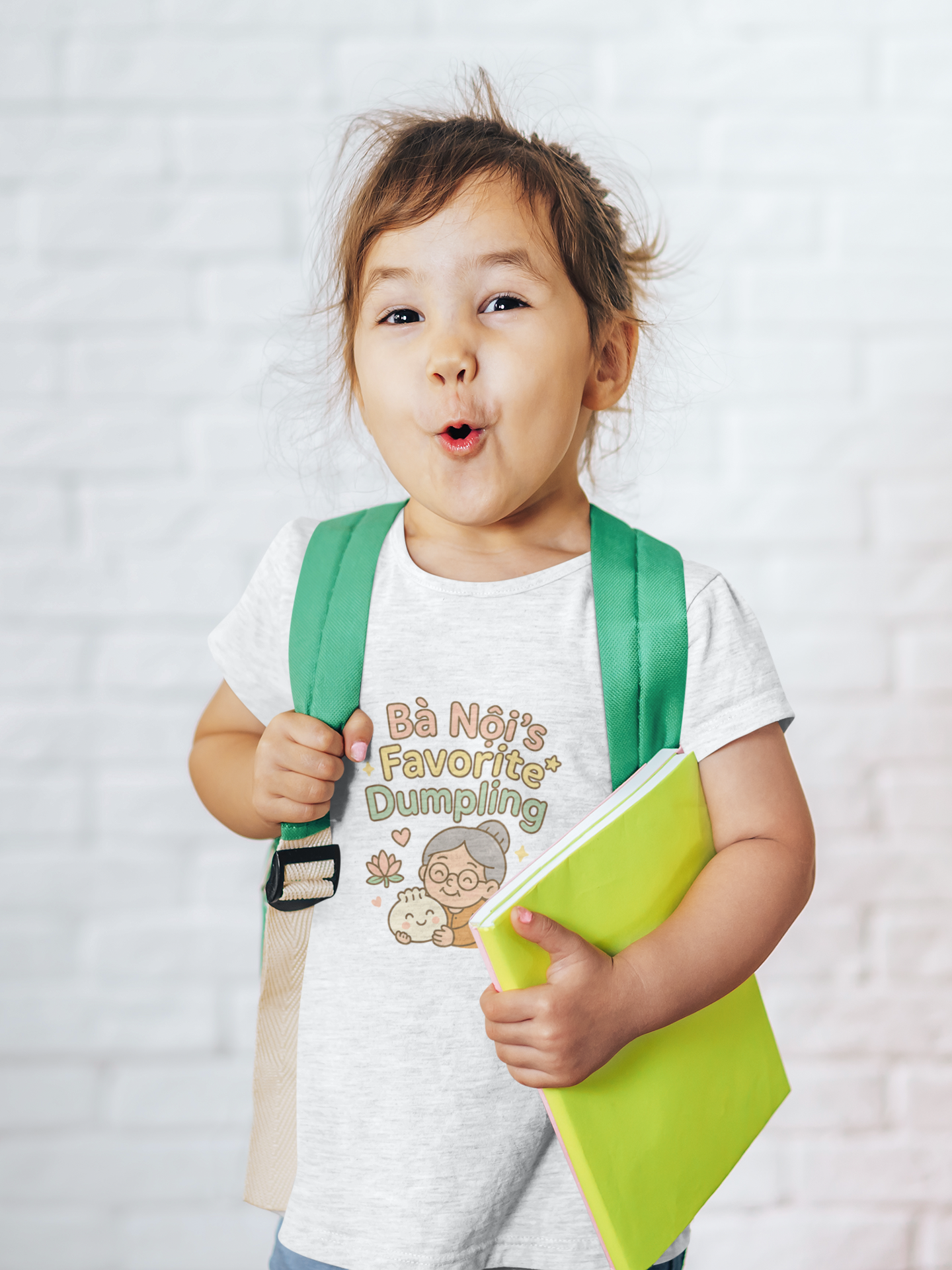 "Bà Nội's Favorite Dumpling" Toddler Tee — Vietnamese American Paternal Grandma Kids Shirt, Cute Dumpling Bond Gift