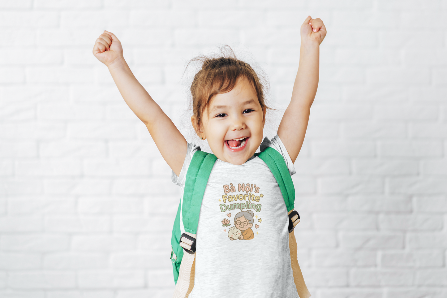 "Bà Nội's Favorite Dumpling" Toddler Tee — Vietnamese American Paternal Grandma Kids Shirt, Cute Dumpling Bond Gift