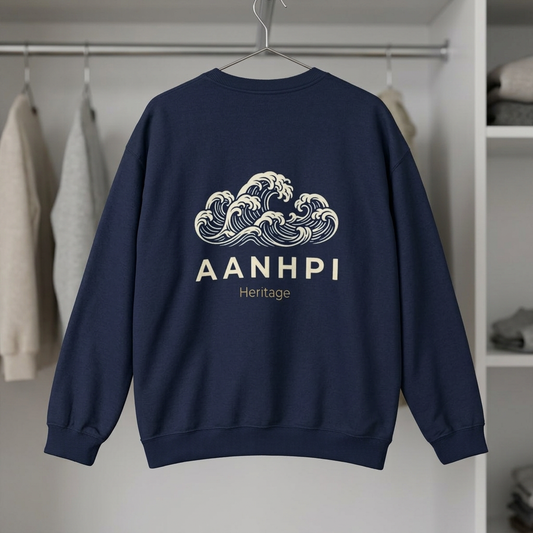"AANHPI Heritage Pride" Crewneck Sweatshirt — Asian American Native Hawaiian Pacific Islander Heritage Month Pullover