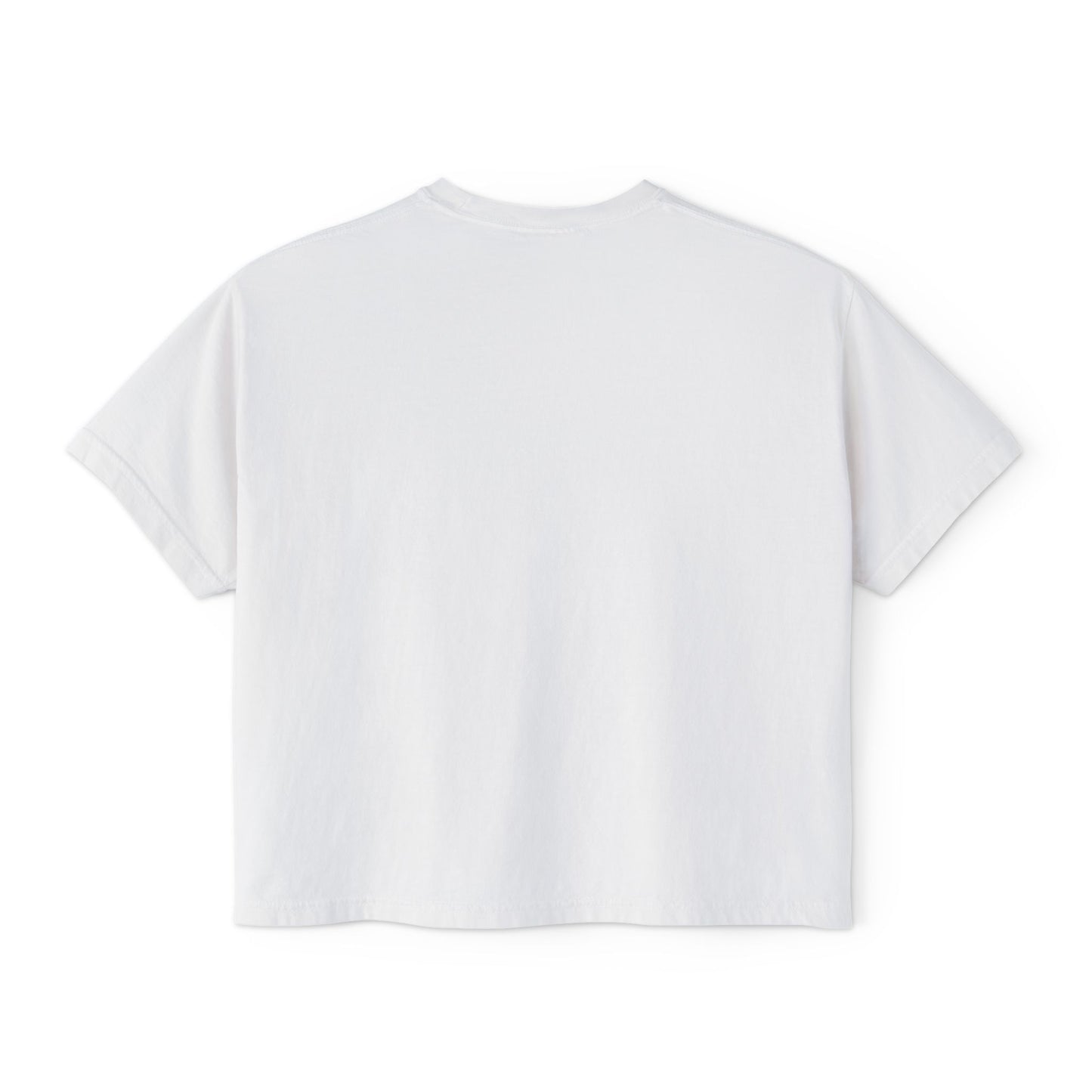 California Poppy Women's Boxy Tee — Minimal Floral Crop T-Shirt
