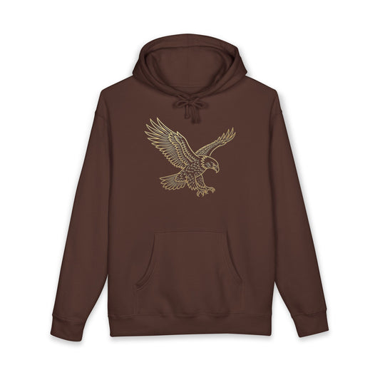 Eagle Outline Hoodie — Minimalist Soaring Eagle Graphic