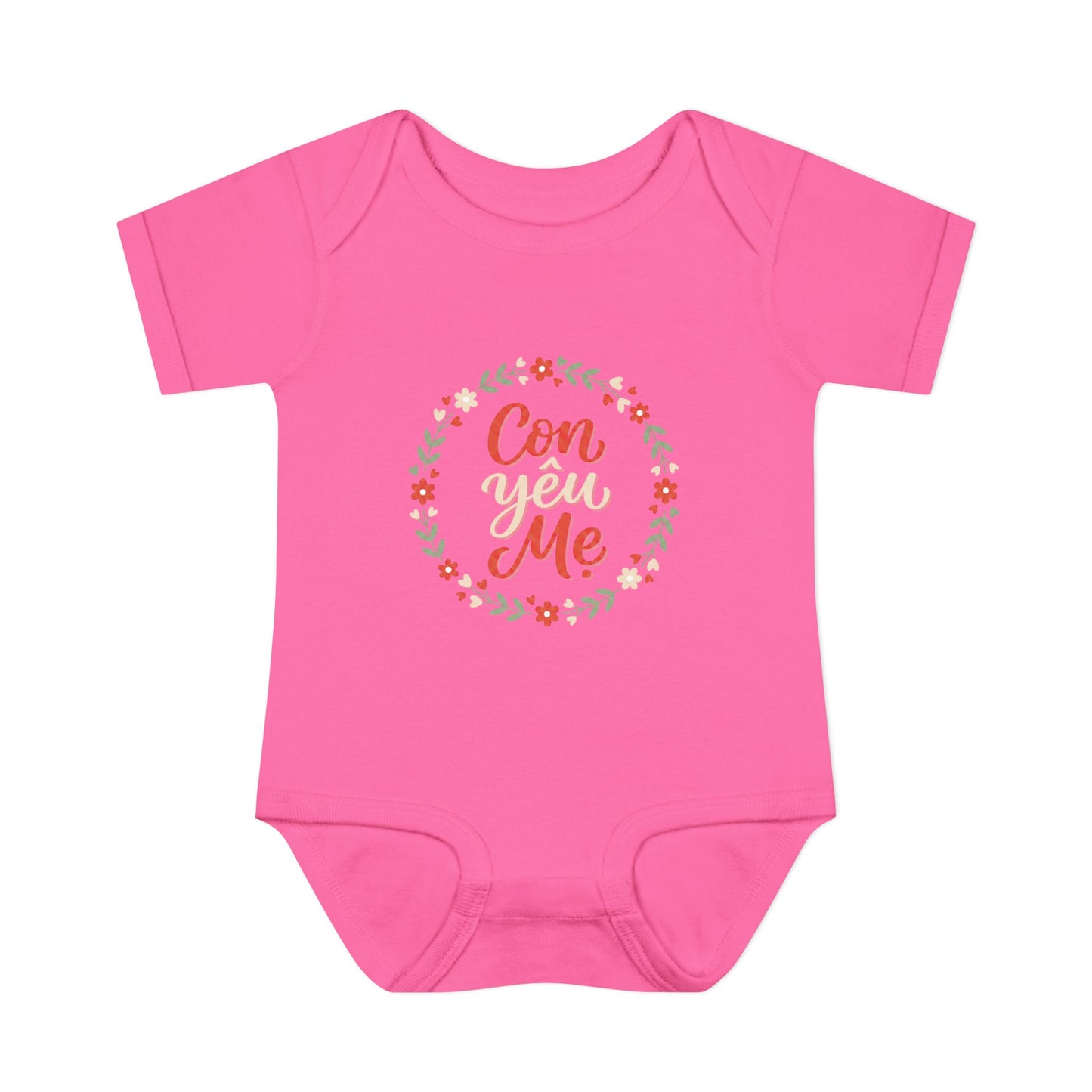 "Con Yêu Mẹ" Baby Onesie — Vietnamese American 'I Love Mom' Newborn Bodysuit, Cute Mother's Day Baby Gift