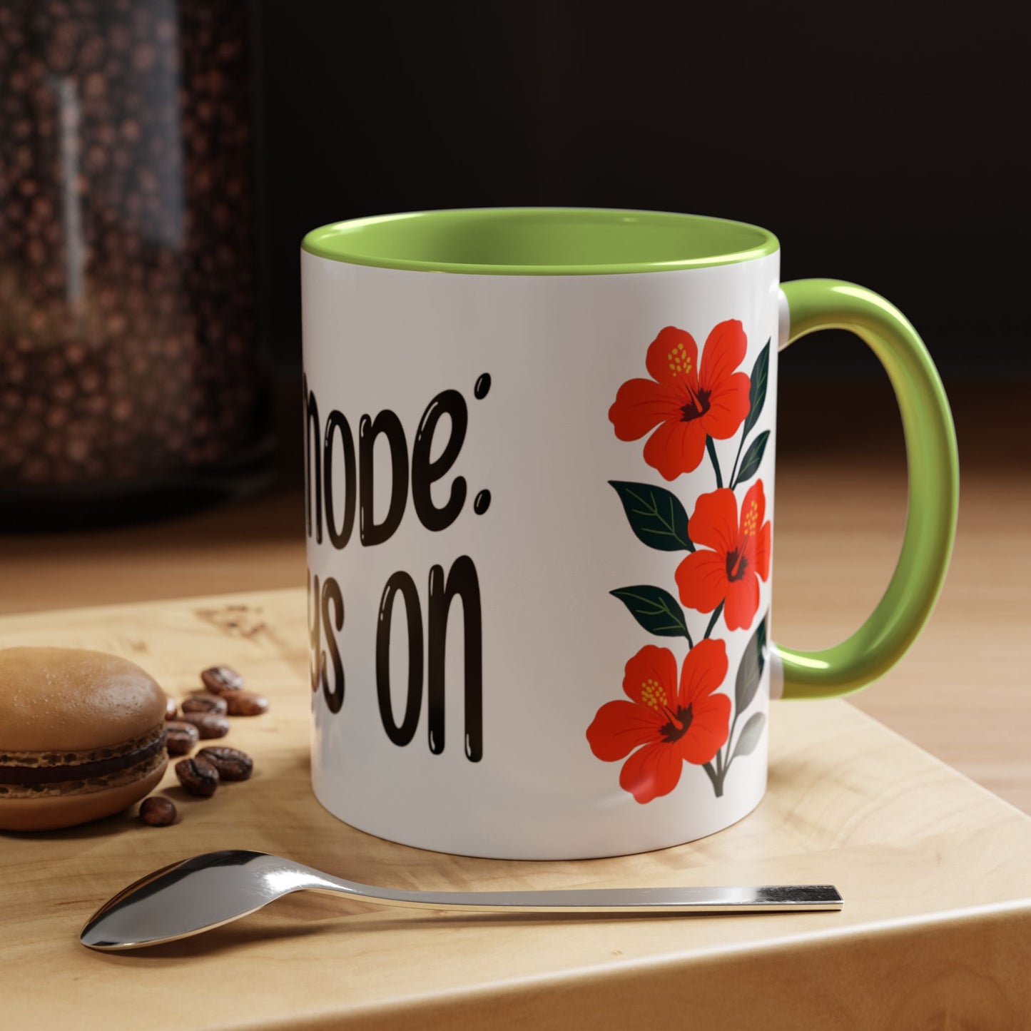 "Mẹ Mode: Always On" Red Floral Coffee Mug for Vietnamese American Moms